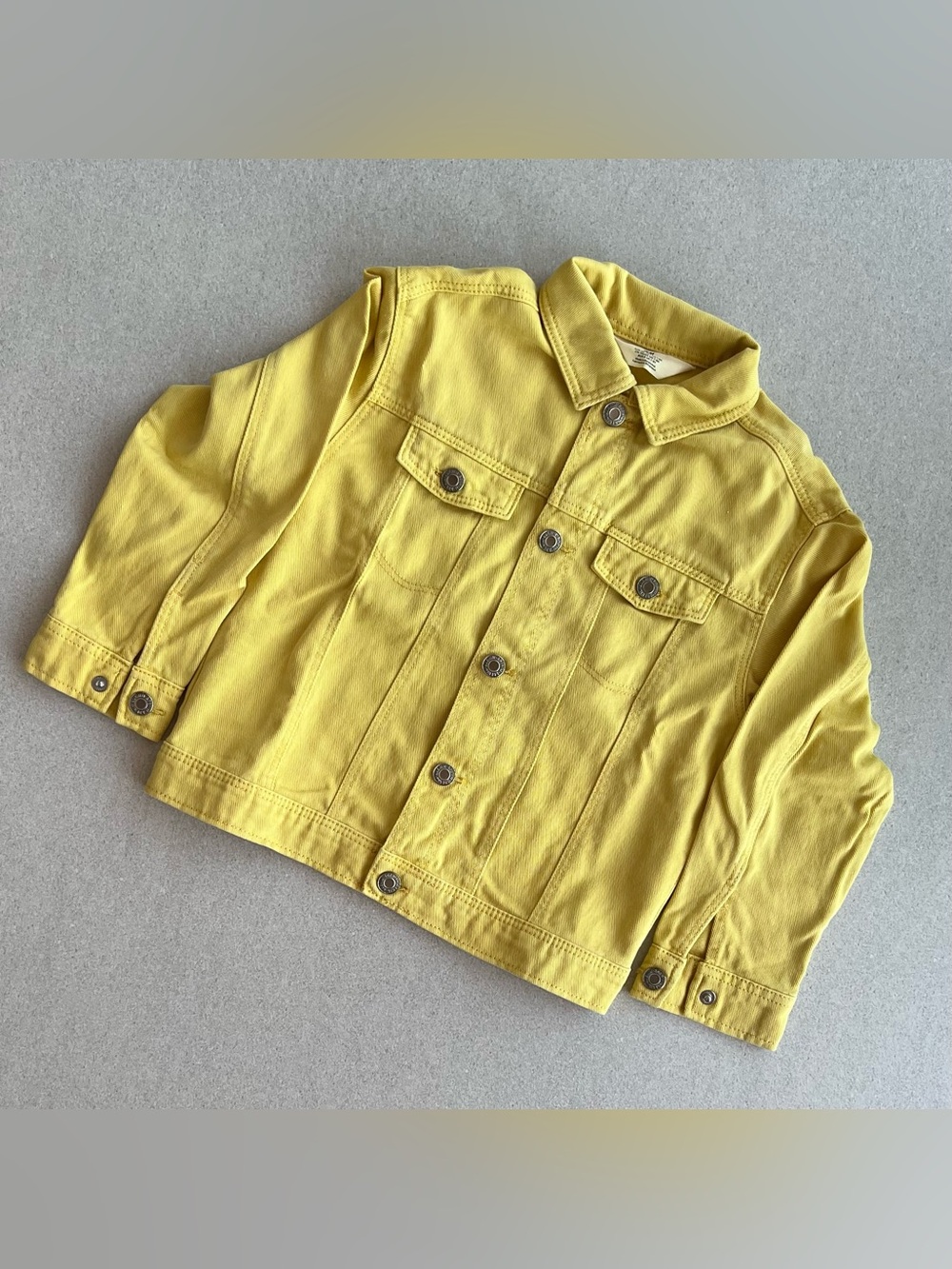 H&M Kids Yellow Denim Jacket, Size 7-8